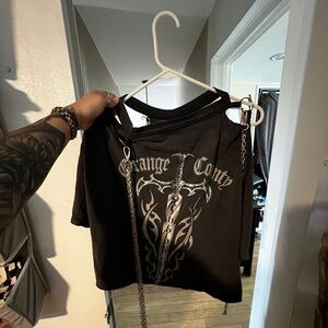 furst of a kind orange county choppers chain cropped tee